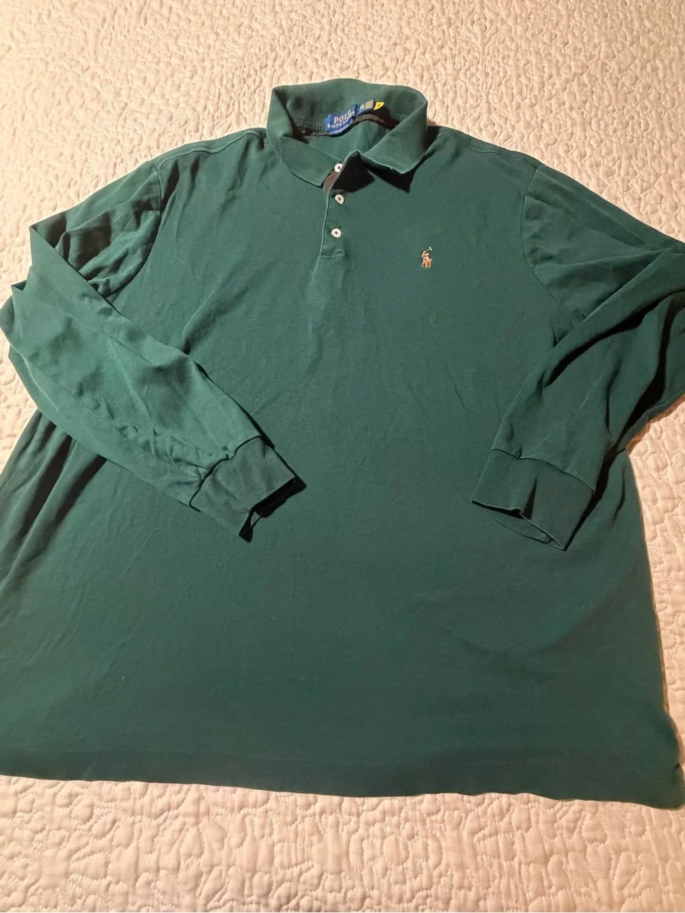 Polo Ralph Lauren Dark Green Long Sleeve Classic fit polo shirt size XXL